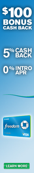 Chase Chase Freedom&reg; Visa - $100 Bonus Cash Back + 0% Intro APR 